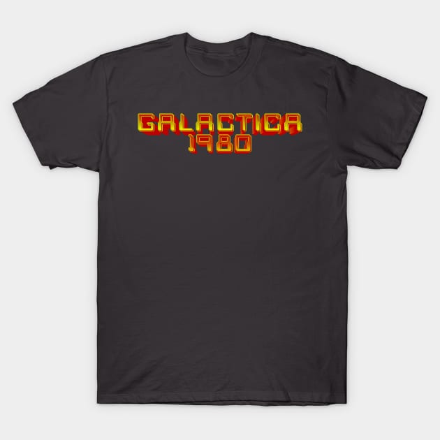 Battlestar Galactica 1980 3D Golden Logo T-Shirt by MalcolmDesigns